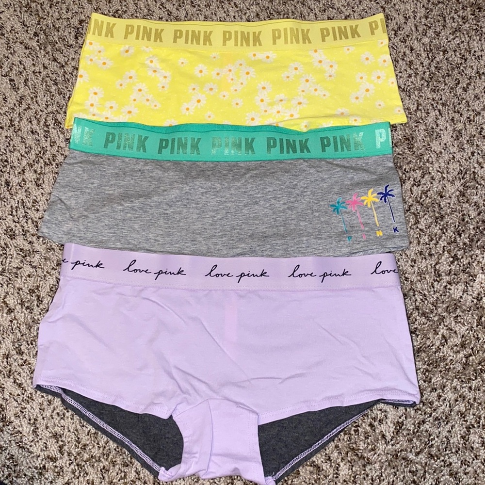 PINK Victoria’s Secret Boyshort Boy Short Boxer Briefs Cotton Set of 5 Large NEW